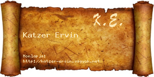 Katzer Ervin névjegykártya