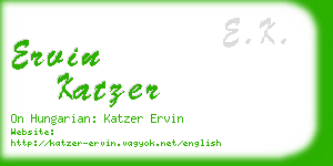 ervin katzer business card